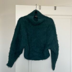 Fuzzy emerald green sweater